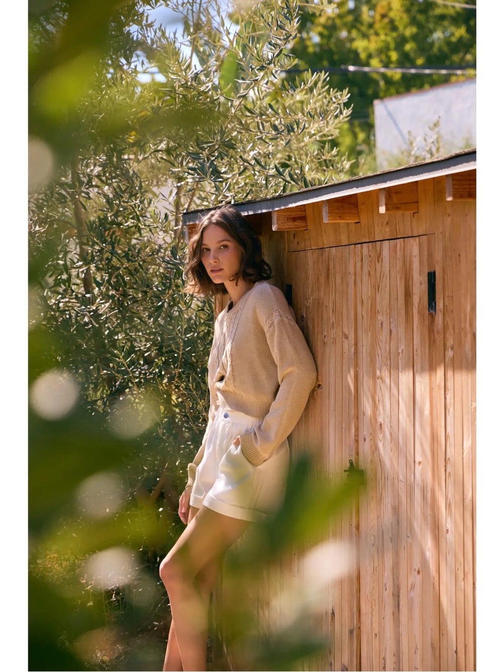Washed Cable Knit Loose Fit Round Neck Sweater - L - Picture 3 of 4